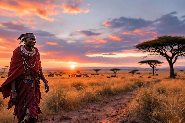 Authentic Maasai culture village visit traditional dress cattle semi-nomadic jumping competition Kenya