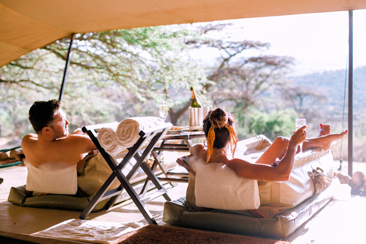 Scenic safari camps Masai Mara luxury tented suite Rekero Cottars 1920s Camp panoramic views Kenya