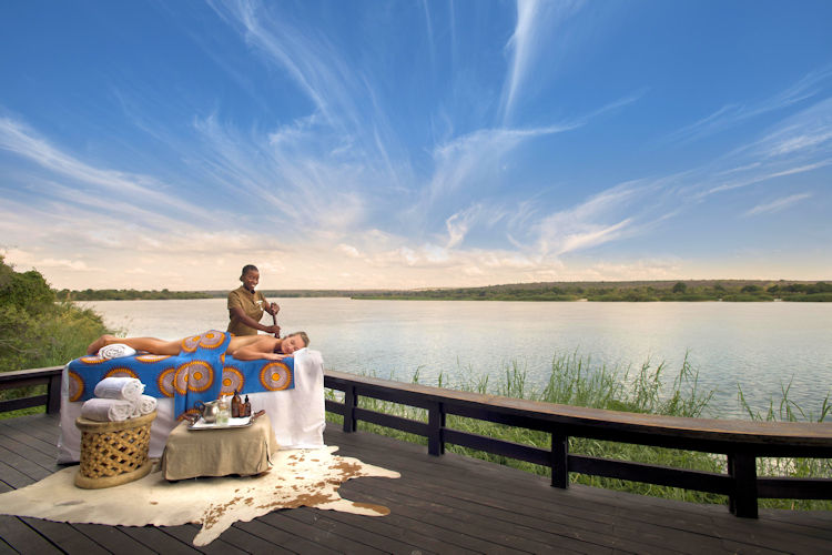 A beautiful lodge view showcasing the Zambezi River, part of the 5 best lodges in Livingstone