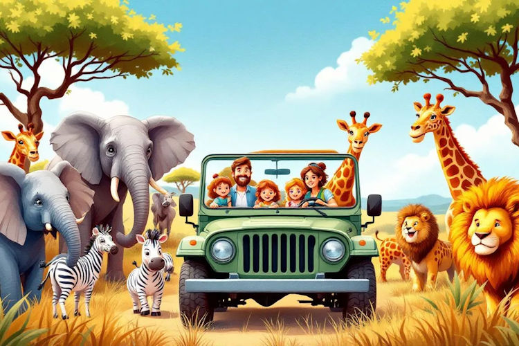 african-safari-ideas-for-families-1.jpg A family enjoying a safari adventure in East Africa, surrounded by abundant wildlife