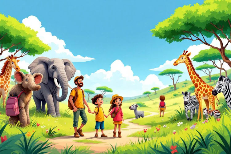 african-safari-ideas-for-families-5.jpg A family engaging in exciting safari activities together, including wildlife viewing and cultural experiences