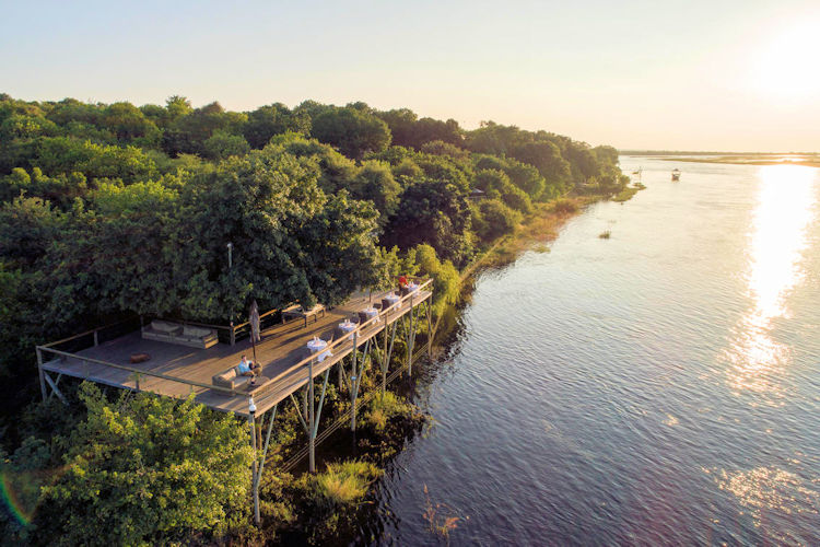 Chobe Game Lodge Chobe River 40 rooms 4 suites eco-friendly solar boats female guiding team Botswana