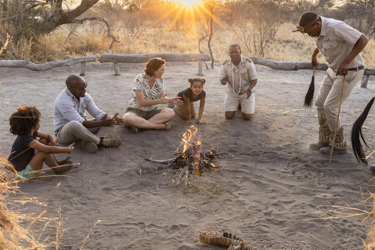 Young kids family safari Botswana child-friendly lodge activities game drives wildlife safe distance