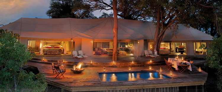 Zarafa Dhow Suite Chief's Island Okavango Delta two master suites private guide chef Relais Chateaux