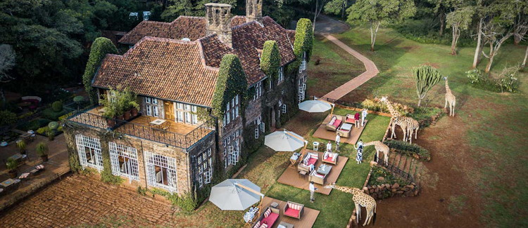 Giraffe Manor Nairobi 12 luxury suites Rothschild giraffes breakfast windows Karen Kenya