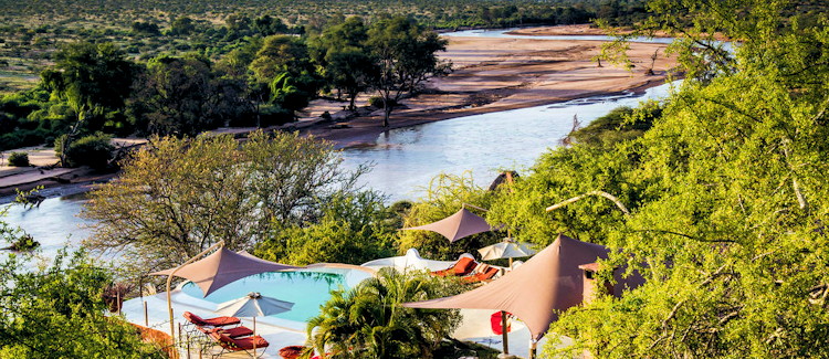 Sasaab Lodge Ewaso Nyiro River Samburu 9 luxury rooms camel trekking Kenya