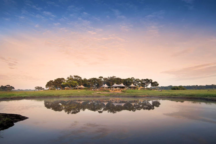 A beautiful view of Somalisa Camp, showcasing luxury tented safari camps in Zimbabwe