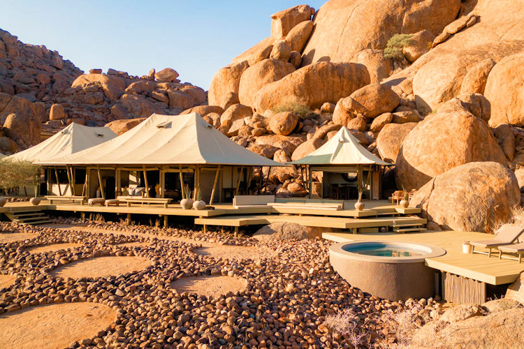 Wolwedans Desert Lodge NamibRand sustainable eco-luxury Dune Camp Mountain View Suite conservation Namibia