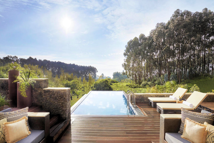 One&Only Gorillas Nest Volcanoes National Park luxury eucalyptus grove gorilla trekking Rwanda