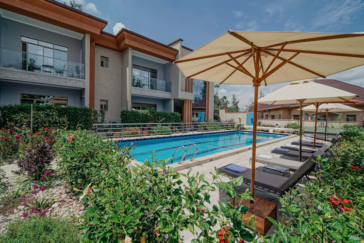 Heaven Boutique Hotel Kigali Rwanda rooftop terrace pool eco-friendly modern African cuisine boutique