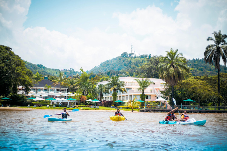 Lake Kivu Rwanda serene scenic shores Rubavu Karongi kayaking boat tours red sandy beaches