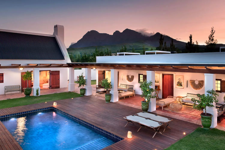 Babylonstoren Cape Winelands 300-year-old farm whitewashed walls 80 hectares wine tasting spa yoga