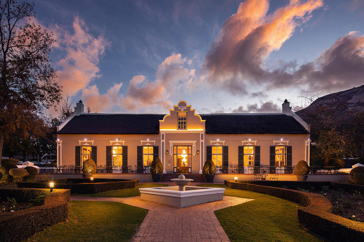Grande Roche Hotel Paarl Michelin-starred restaurant vineyard views mountain panorama wine tasting