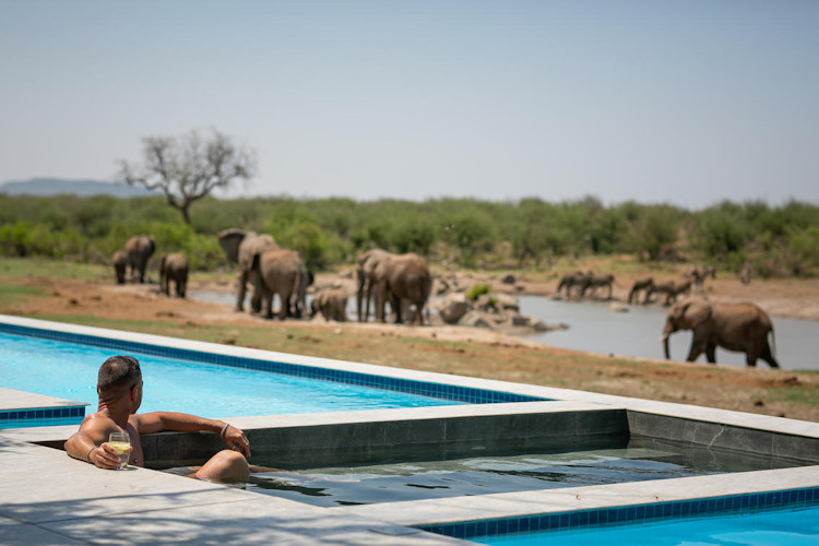 Jamala Madikwe Safari Lodge outdoor dining waterhole views unique safari Madikwe South Africa