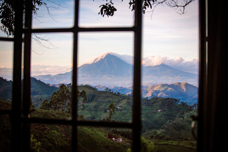 Clouds Mountain Gorilla Lodge Bwindi volcanic stone cottages Virunga views gorilla trekking Uganda