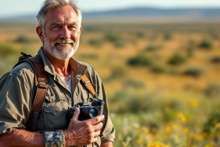 what-to-pack-for-a-botswana-safari-4.jpg Essential gear for game viewing on a Botswana safari, highlighting binoculars and a camera.