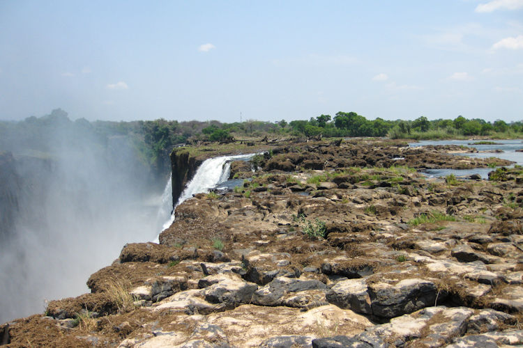 Livingstone Island Zambia David Livingstone 1855 memorial plaque Devil's Pool guided tour history