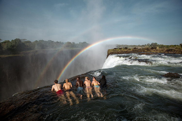 Devil's Pool Victoria Falls wildlife African fish eagle hippo crocodile Mosi-oa-Tunya National Park