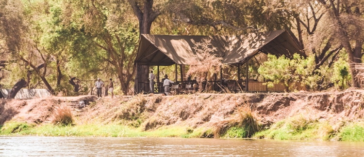 Old Mondoro Lower Zambezi Zambia 45-minute boat ride 8 beds paraffin lamps night drive porcupines bushbaby