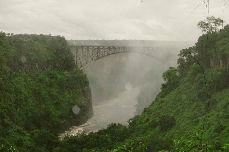 Victoria Falls Bridge 1905 historic spanning Batoka Gorge 94m Zimbabwe Zambia bungee jumping