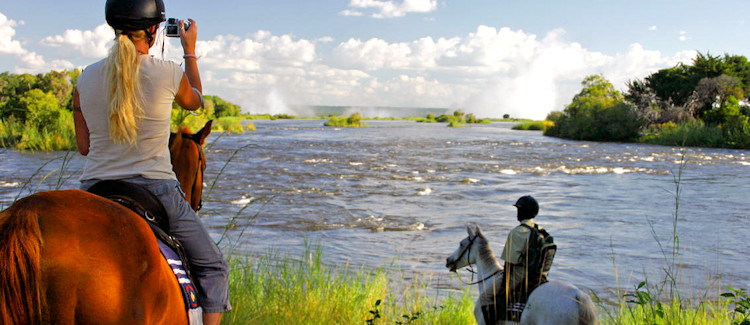 Zambezi horseback safari upper Zambezi River wildlife birdlife half day full day both banks Zimbabwe Zambia