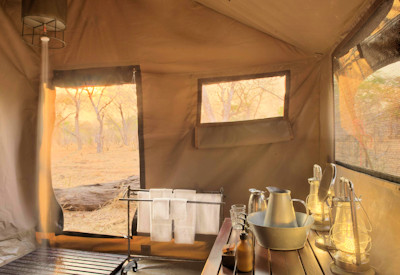 En-suite bathroom with steaming hot bucket shower
