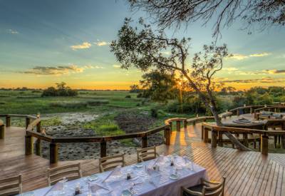 The Okavango at sunset