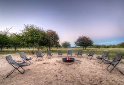 Fire pit in the Kalahari Desert