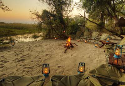 Fire pit at camp