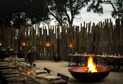 Outdoor boma dining area