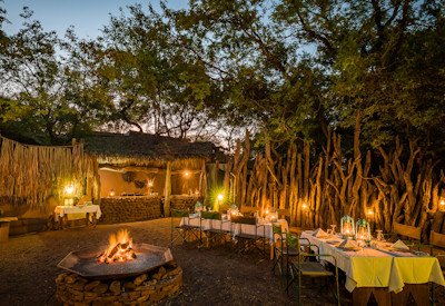 Outdoor boma and dining area