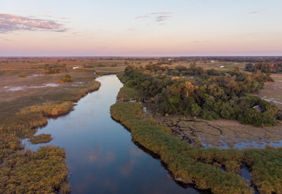 Surrounded by the waters of the Okavango