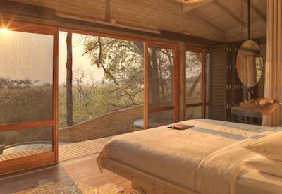 Bedrooms with views over the Okavango