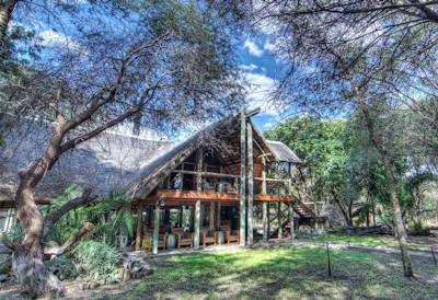 Thatched central guest area