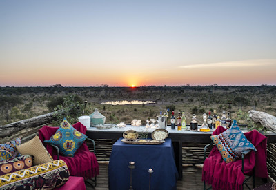 Great dinner overlooking a nearby waterhole