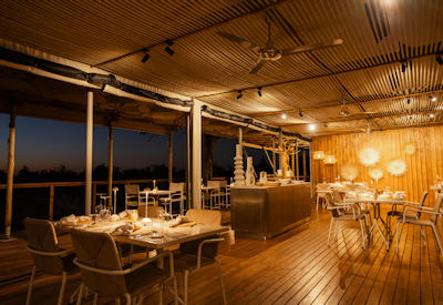 Dinning under the Botswana night sky