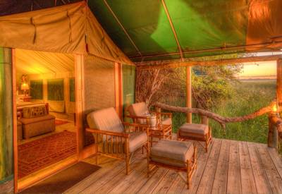 Tented camp private viewing deck