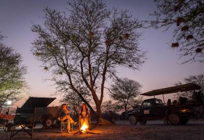 Wild camping under stars BOGA private campsite Botswana Bucket List mobile safari