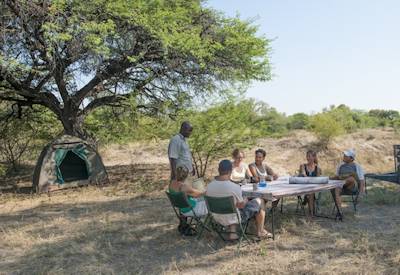Wild camping Passarge Deception Valley Central Kalahari Botswana Leopard Safari
