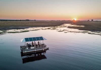 Chobe River sunset boat cruise largest elephant herds Africa Botswana Ultimate Family Safari