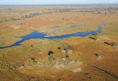 Mokoro dugout canoe Okavango Delta largest inland delta world Botswana Wild Parks Safari
