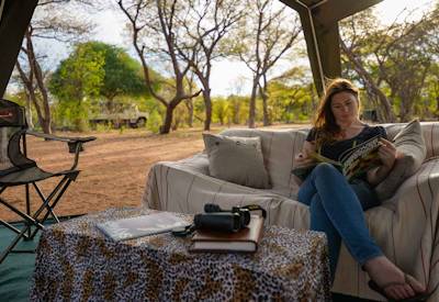 Camp lounge Moremi Game Reserve Xinii region Discover Botswana Wildlife Safari