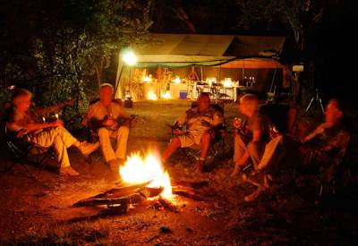 Campfire stories Ghoha Hills boma performance Savuti Discover Botswana Wildlife Safari