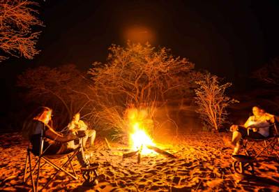 Campfire night Moremi Game Reserve Khwai Concession Discover Moremi Safari Botswana