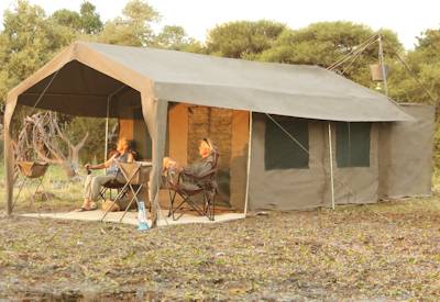 Luxury tented accommodation private campsite Savuti Khwai Moremi Northern Botswana safari