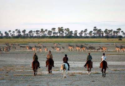 Camp Kalahari base camp David Foot horse riding Makgadikgadi Pans Botswana family