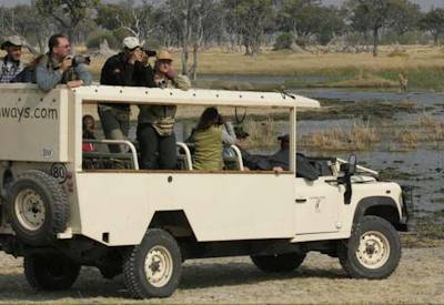 4x4 safari vehicle Khwai Savuti Chobe Livingstone mobile camping safari Botswana