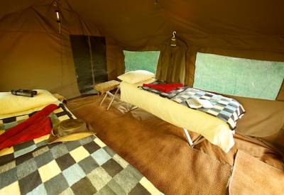 Large en-suite tented bedroom Moremi Xakanaxa Botswana Miracle Rivers mobile safari