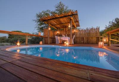 Dinaka Camp family suite star bed sleep-out Kalahari stars Central Kalahari Botswana