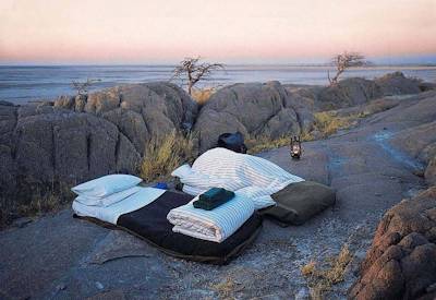Sleeping under stars Makgadikgadi salt pans Lost Island Baobabs Kubu Island Botswana